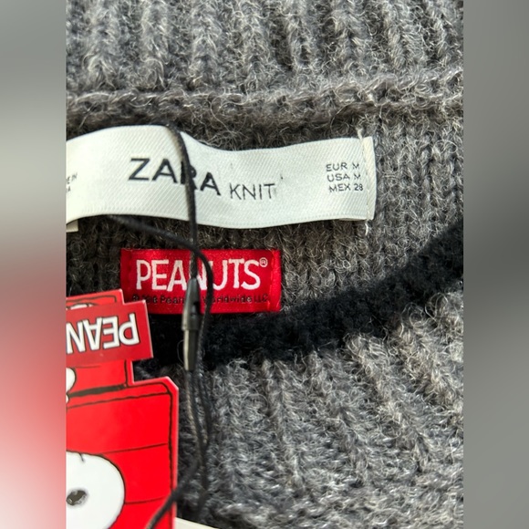 NWT Graphic Zara Knit x Peanuts Woodstock oversized knit sweater-repaired - Picture 9 of 15